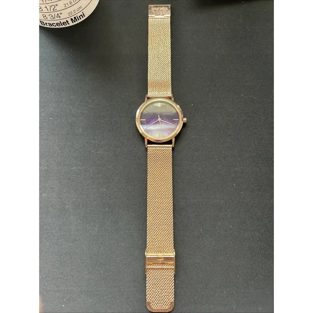 Nine West Rose Gold Tone Purple Dial Women’s Quartz Watch